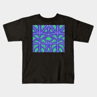 Sapphire Blue Aesthetic - Blue Fractals Abstract Pattern Kids T-Shirt